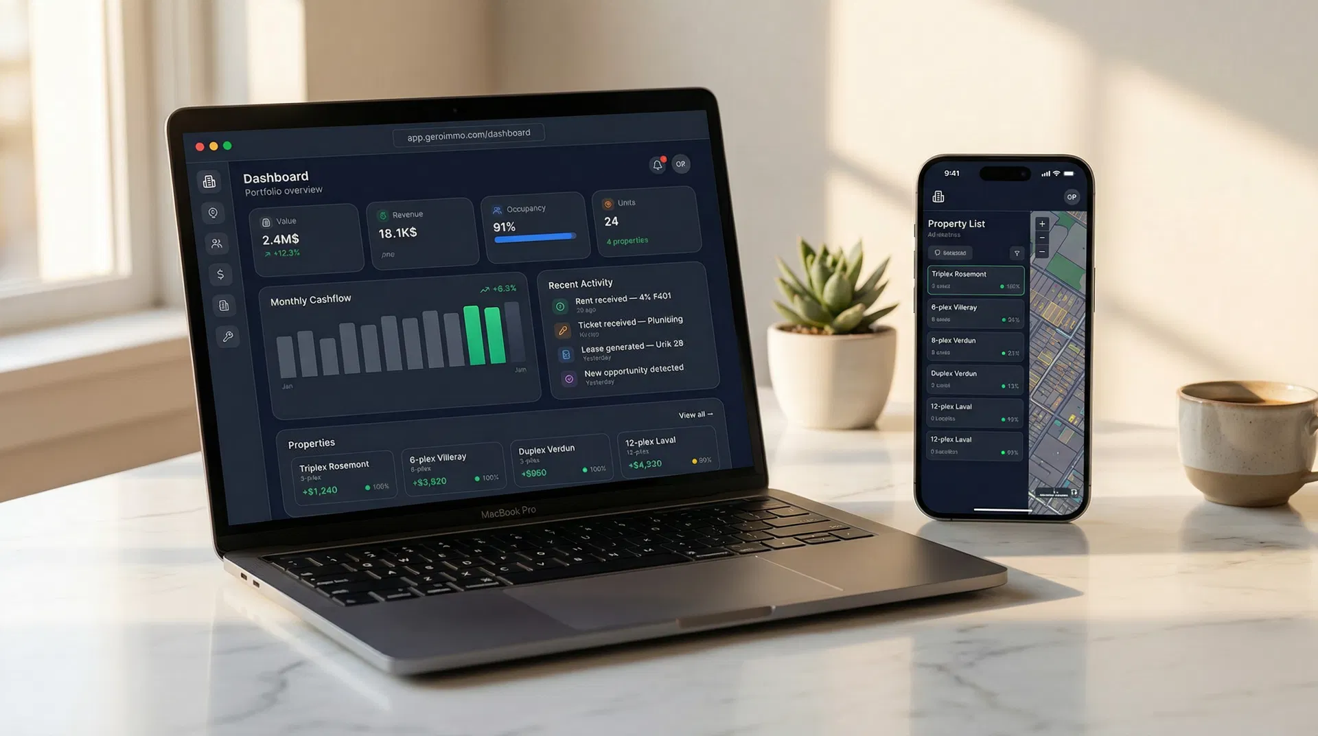 Gero Immo SaaS Dashboard — AI-powered real estate portfolio management